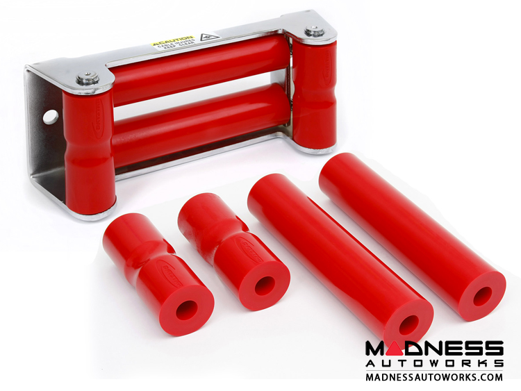 Jeep Wrangler JL Rope Rollers for Synthetic Winch Rope - Red